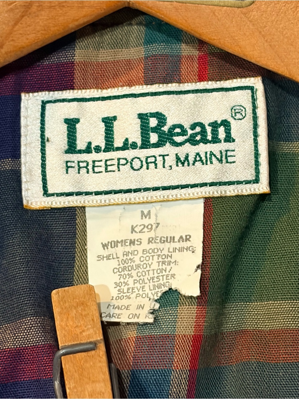 Vintage L.L. Bean Original Field Coat / Barn Jacket with Plaid Flannel Lining - Picture 12 of 14